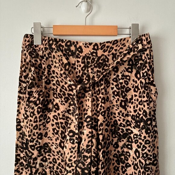 Aritzia Wilfred High Rise Faun Wide Leg Leopard Print Pants Size Medium - Picture 5 of 8
